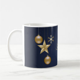 Julparty Guldorneringar Marinblå Elegant Kaffemugg