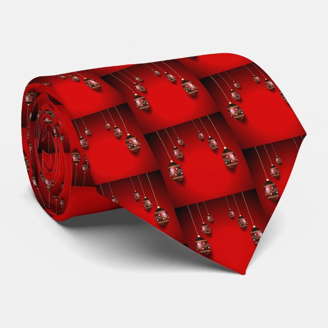 Julparty Gylden Röd Vinter Elegant Slips (Rullad)