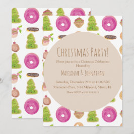 Julparty Holiday Cookies Handvatten akvarell  Inbjudningar
