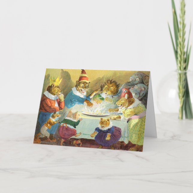 Julparty i djurens land helgkort (Framsida)