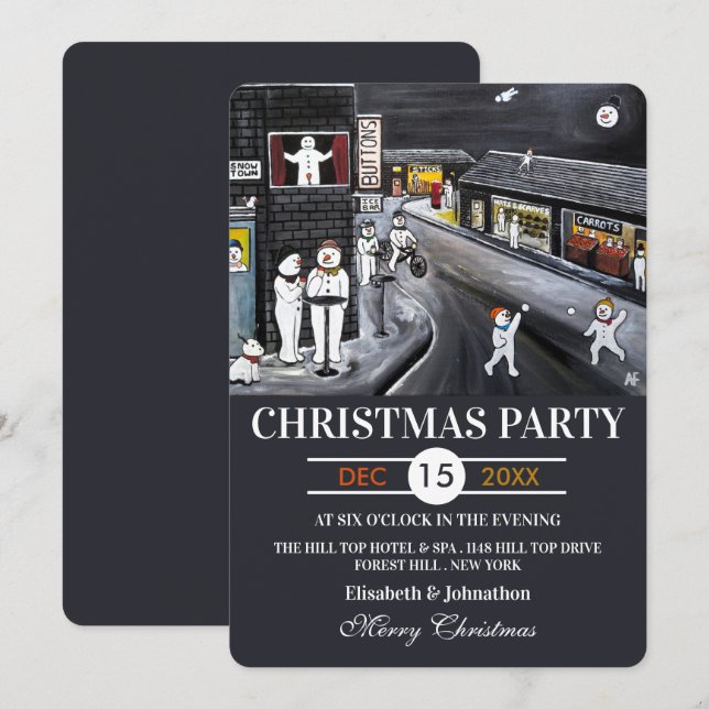 Julparty i Snobylt Inbjudningar (Fram/baksida)