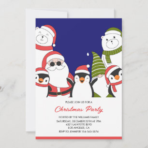 Julparty inbjudan Cool Santa Bear