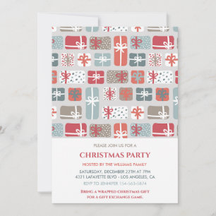 Julparty inbjudan Gåvor Mönster