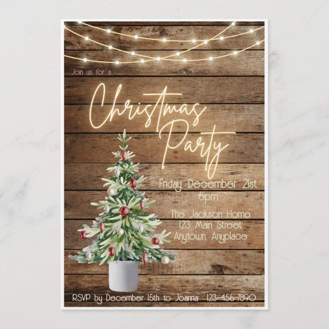 Julparty-inbjudan på bondgård inbjudningar (Framsida)
