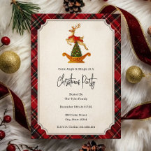 Julparty inbjudan | Vintage Ren Sleigh