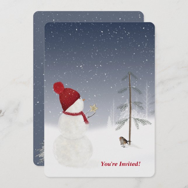 Julparty Inbjudningar (Fram/baksida)