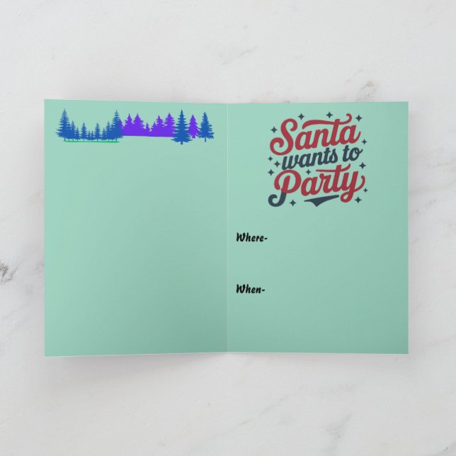 Julparty Invitation 2 Meddelande (Inuti)