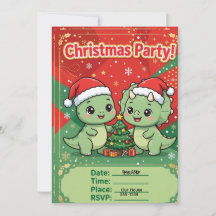 Julparty Invitation för Dinosaurier