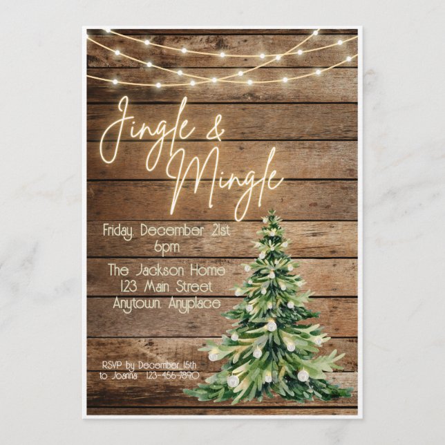 Julparty Invitation för Farmhouse Jingle & Mingle Inbjudningar (Framsida)