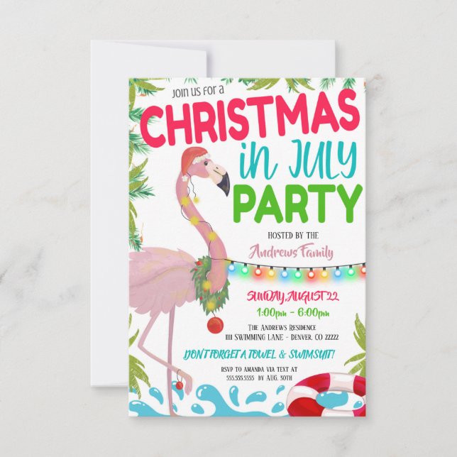 Julparty Invitation för jul i juli Inbjudningar (Framsida)