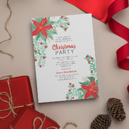 Julparty Invitation för Poinsettia Inbjudningar