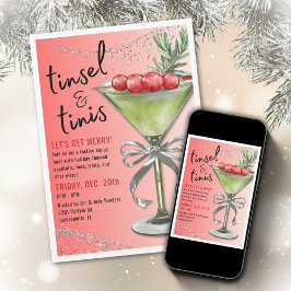Julparty Invitation för Tinsel & Tinis Inbjudningar