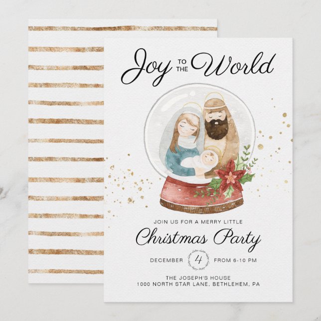 Julparty Invitation Inbjudningar (Fram/baksida)