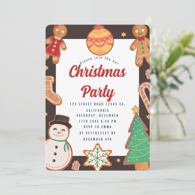 Julparty Invitation Inbjudningar (Stående Fram)