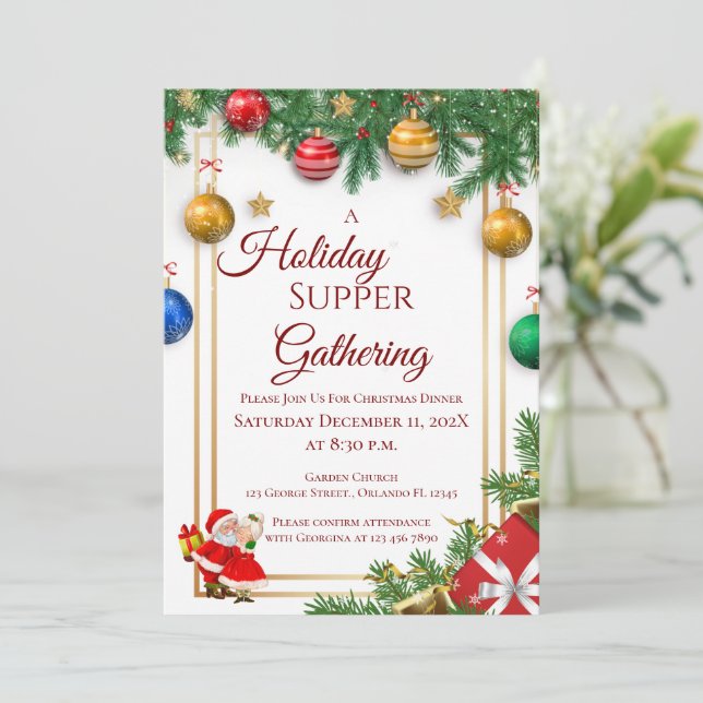 Julparty Invitation Inbjudningar (Stående Fram)