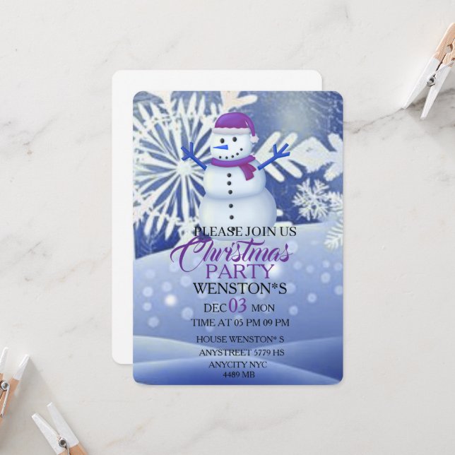 Julparty Invitation Mall | Elegant Holi (Fram/Back In Situ)