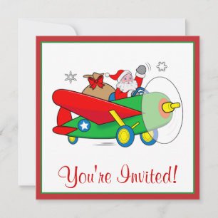Julparty Invitation med Tomte som kommer med prese Inbjudningar