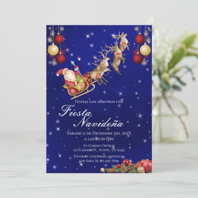 Julparty Invitation Posada Navideña Inbjudningar (Stående Fram)
