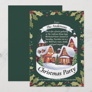 Julparty Invitation Söt Festlig Julkort