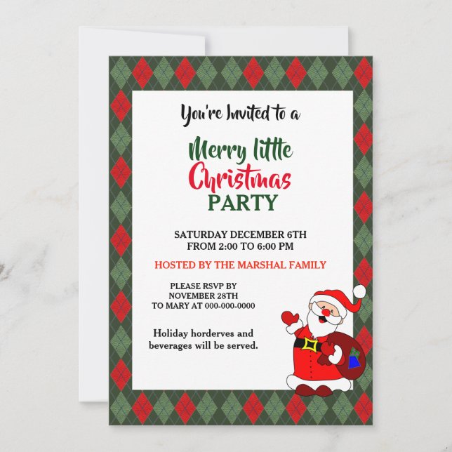 Julparty Invitation Tomte Inbjudningar (Framsida)