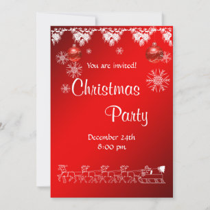Julparty inviterar på rött inbjudningar