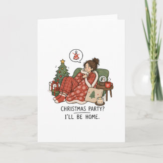 Julparty Jag Kommer Hemma – Rolig Introvert Kort