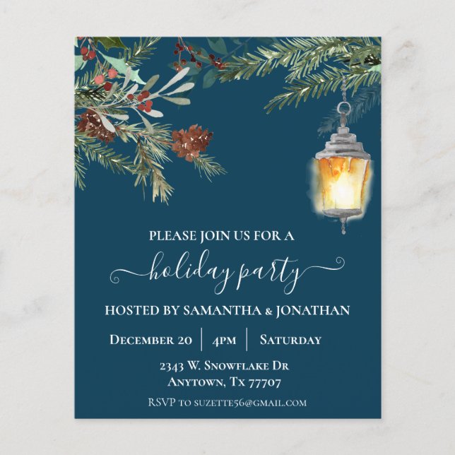 Julparty Jul Vinter Tall Droppe Flyer (Framsidan)