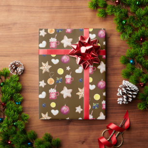 Julparty Julgodis Vattenfärg Presentpapper