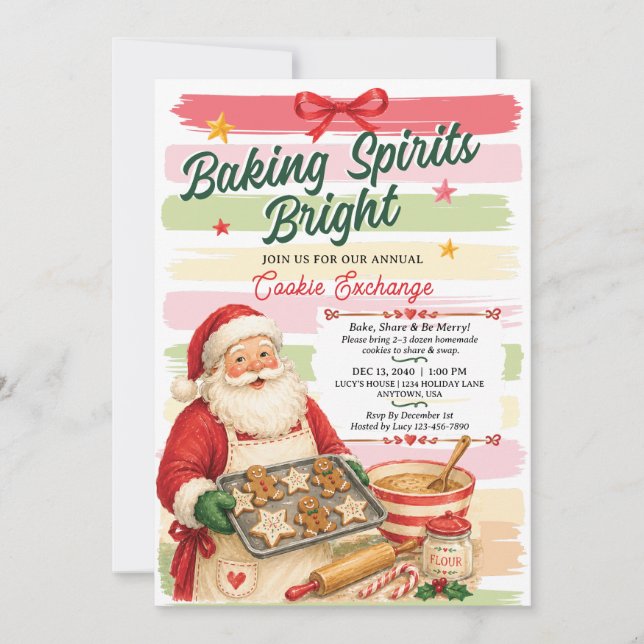 Julparty Kakbyte Inbjudan Tomte  (Framsida)