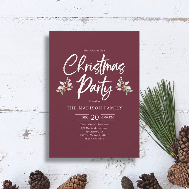Julparty manus Berry Djupröd Inbjudningar (Skapare uppladdad)