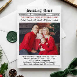 Julparty med gamla tidningssidor inbjudningar