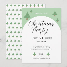 Julparty med illustrerad julgran inbjudningar