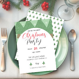 Julparty med illustrerad julgran inbjudningar