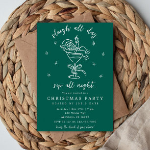 Julparty med släde och glöd inbjudningar