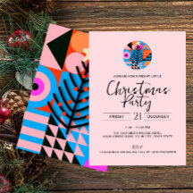 Julparty Modernt Geometriskt Mönster Rosa 