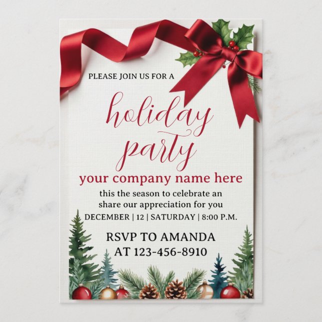 Julparty på jobbet inbjudningar (Framsida)