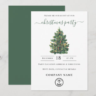 Julparty på kontoret Högtidlig Vintage Elegant Inbjudningar