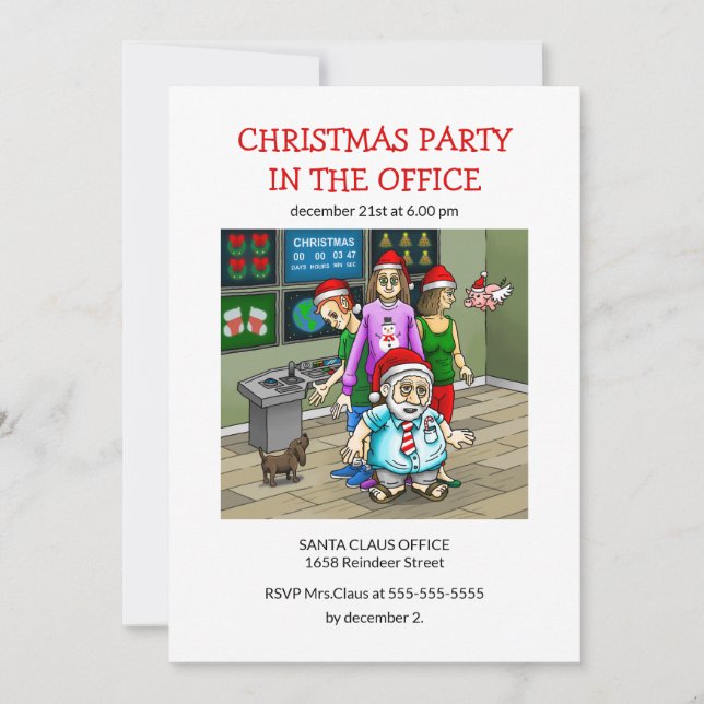 Julparty på kontoret inbjudningar (Framsida)