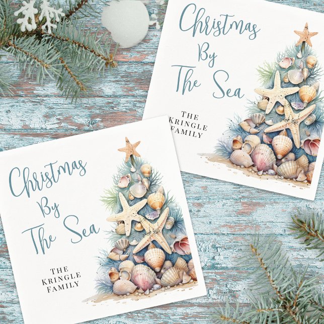 Julparty på stranden pappersservett (Beach Christmas Party Napkins)