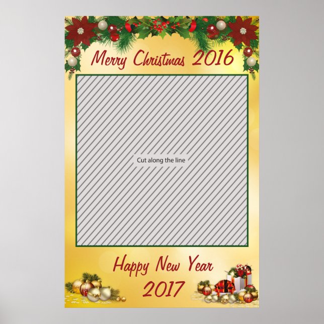 Julparty Ram Prop för Fotoautomat Poster (Framsidan)