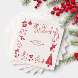 Julparty Röd Favoritsaker Handritad Pappersservett