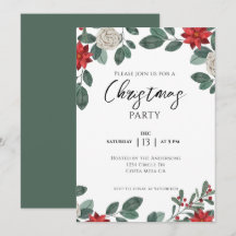 Julparty Röd Grön Blommig