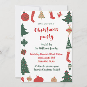 Julparty Roliga Träd Sockor Inbjudningar