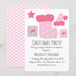 Julparty Rosa Mix Höjdtema Inbjudningar
