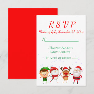 Julparty RSVP Röd Grön Tomte Högtid Inbjudningar