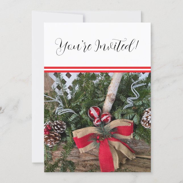 Julparty samling Evergreen Tallgrenar Julkort (Framsida)