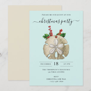 Julparty Sand Dollar Julgranar Kust Inbjudningar