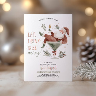 Julparty Santa Martini Inbjudningar