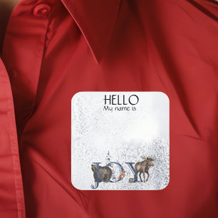 Julparty Semester Namn Märke Badge Glädje Snö