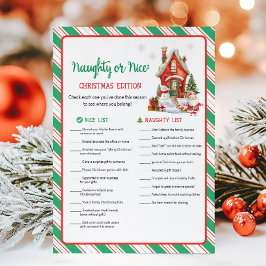 Julparty Snäll eller Elak Lek Julkort